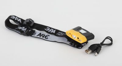 ЭРА Фонарь GA-804  налобный серия "Практик" [3Вт led + 2 SMD, 3,7 V Li аккум, сенсерное включение, бл