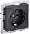 IEK BRITE BR-R14-16-K02 Розетка 1-местная с заземлением с защитными шторками 16А РС14-1-0-БрЧ черный (1 / 10 / 100)