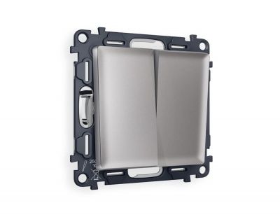 Ambrella Volt MA503020 Комплект механизма 2-кл проходного выключателя ALFA Сталь матовый QUANT (AP5030, VM120)