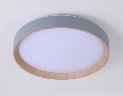 Ambrella Потолочный светодиодный светильник с пультом FZ1320 GR/LWD серый/светлое дерево IP20 41W 3000-6400K D390*70 (ПДУ ИК)