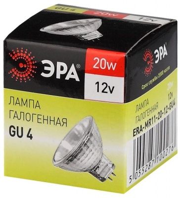 ЭРА GU4-MR11-20W-12V-30Cl Ламп. галогенная прозр. (1 / 10 / 200)