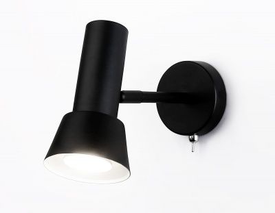 Ambrella Светильник настенный с выключателем TA13129 BK черный GU10 max D85*L150*H240