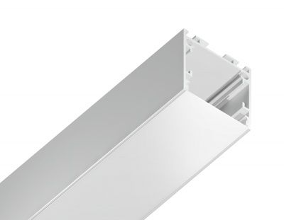 Ambrella Алюминиевый профиль накладной/подвесной "Profile System" GP2500WH белый/матовый рассеиватель 2000*25*25, 2 заглушки, 4 крепления в комплекте 