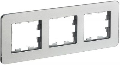 IEK BRITE BR-M32-M-01-K47 Рамка 3-мест. РУ-3-1-Бр металл алюм. RE (1 / 5 / 50)