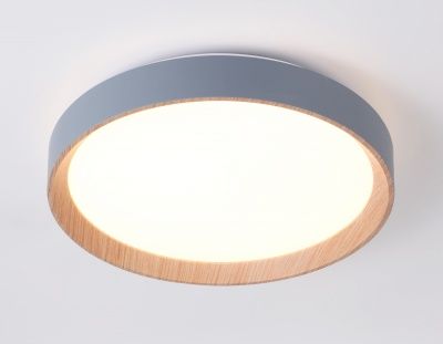 Ambrella Потолочный светодиодный светильник с пультом FZ1320 GR/LWD серый/светлое дерево IP20 41W 3000-6400K D390*70 (ПДУ ИК)