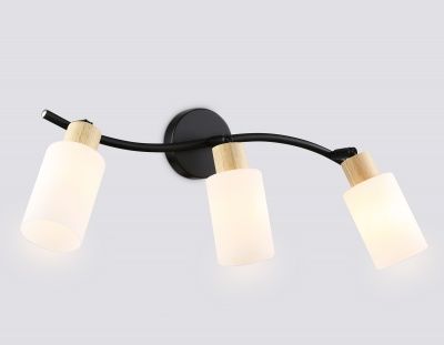 Ambrella TR8722/3 BK/WD Светильник накладной черный/дерево E14/3 max 60W 580*100*210