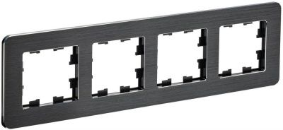 IEK BRITE BR-M42-M-21-K02 Рамка 4-мест. РУ-4-1-Бр металл черн. RE AL (1 / 5 / 50)