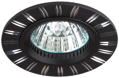 ЭРА KL33 AL/BK  св-к алюминиевый MR16,12V/220V, 50W черный/хром