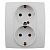 ЭРА 12-2104-01 Розетка 2X2P+E Schuko со шторками, 16АХ-250В, 12, белый