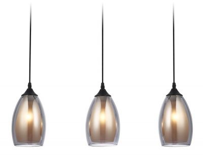 Ambrella TR3537/3 BK/SM/FR Светильник подвесной черный/дымчатый/белый матовый E27/3 max 40W 640*120*820