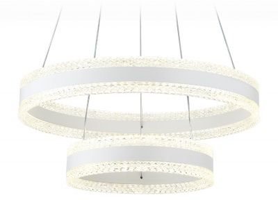 Ambrella Светильник светодиодный подвесной управляемый FA6175/2 WH белый 108W 3000K+6400K/3000K/6400K/4200K+4200K D500*630 (ПДУ РАДИО 2.4G)