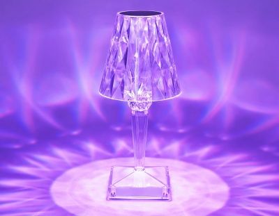 Ambrella DE8057 CL прозрачный LED RGB 3W Настольная светодиодная лампа с сенсорным выключателем и пультом 