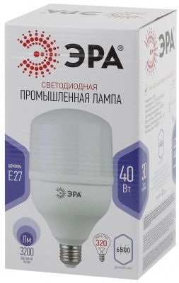 ЭРА STD LED POWER T120-40W-6500-E27 Ламп. светод-ная колокол 40W 6500K - хол. дневн. свет (1 / 1 / 20)
