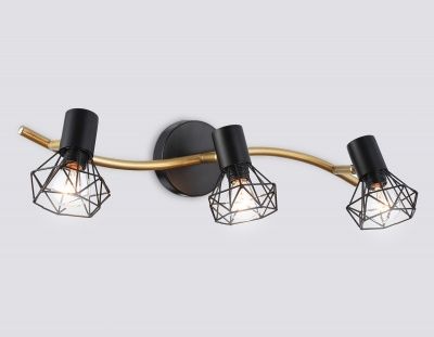 Ambrella TR8657/3 BK/GD Светильник накладной черный/золото E14/3 max 60W 550*100*185