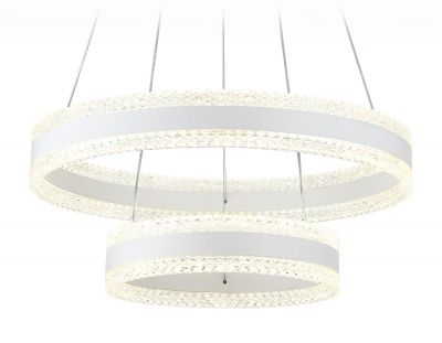 Ambrella Светильник светодиодный подвесной управляемый FA6175/2 WH белый 108W 3000K+6400K/3000K/6400K/4200K+4200K D500*630 (ПДУ РАДИО 2.4G)
